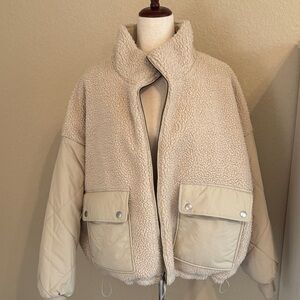 Cozy Cream Sherpa Jacket reversible